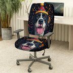 2-Piece Dog Party Hat Happy Celebration Cheerful Joyful  Computer Chair Cover Set, Seat and Backrest