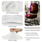 2-Piece Abstract Colorful Cosmic Star  Computer Chair Cover Set, Seat and Backrest