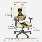2-Piece Cat Batman Black Fun Creative  Computer Chair Cover Set, Seat and Backrest