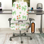 2-Piece Strawberry Bow Clover Flower Pink  Computer Chair Cover Set, Seat and Backrest
