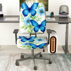 2-Piece Butterfly Flower Pattern Nature Colorful  Computer Chair Cover Set, Seat and Backrest