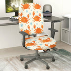2-Piece Cute Crab Pattern  Computer Chair Cover Set, Seat and Backrest