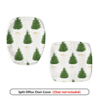 2-Piece Christmas Tree Bow Festive Holiday Decoration  Computer Chair Cover Set, Seat and Backrest