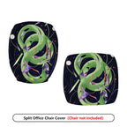 2-Piece Abstract Colorful Snake Space Pattern  Computer Chair Cover Set, Seat and Backrest