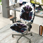 2-Piece Cute Puppy Flower Bow  Computer Chair Cover Set, Seat and Backrest