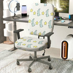 2-Piece Cute Rabbit Star Pattern Home Decor Furniture  Computer Chair Cover Set, Seat and Backrest