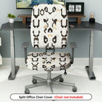 2-Piece Abstract Geometric Star Pattern  Computer Chair Cover Set, Seat and Backrest