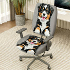 2-Piece Dog Puppy Pet Animal Cute Funny  Computer Chair Cover Set, Seat and Backrest