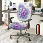 2-Piece Butterfly Floral Pastel Elegant Delicate  Computer Chair Cover Set, Seat and Backrest