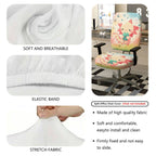 2-Piece Cute Axolotl Clover Flowers Butterflies  Computer Chair Cover Set, Seat and Backrest