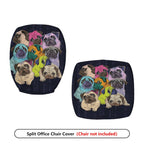 2-Piece Colorful Cute Dog Pattern Stylish Creative Fun  Computer Chair Cover Set, Seat and Backrest