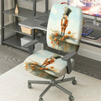 2-Piece Nutcracker Christmas Holiday Festive Decorative  Computer Chair Cover Set, Seat and Backrest