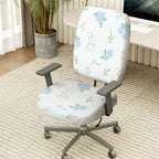 2-Piece Floral Pastel Cute Floral  Computer Chair Cover Set, Seat and Backrest