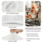 2-Piece Eiffel Tower Butterfly Flower Pattern  Computer Chair Cover Set, Seat and Backrest