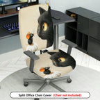 2-Piece Cat Mouse Fun Cute Animal  Computer Chair Cover Set, Seat and Backrest