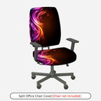 2-Piece Abstract Colorful Cosmic Star  Computer Chair Cover Set, Seat and Backrest
