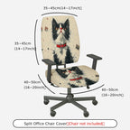 2-Piece Cat Art Vintage Unique Stylish Fun  Computer Chair Cover Set, Seat and Backrest