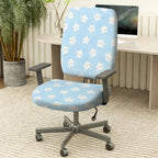 2-Piece Cute Star Pattern Blue Fun Cheerful Cozy  Computer Chair Cover Set, Seat and Backrest