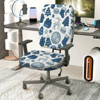 2-Piece Christmas Reindeer Clock Gift Tree Stocking  Computer Chair Cover Set, Seat and Backrest