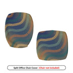 2-Piece Abstract Colorful Geometric Wave Pattern  Computer Chair Cover Set, Seat and Backrest
