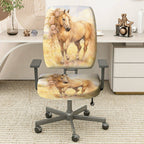 2-Piece horse flower meadow  Computer Chair Cover Set, Seat and Backrest