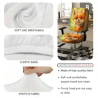 2-Piece Abstract Colorful Artistic Vibrant Nature  Computer Chair Cover Set, Seat and Backrest