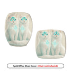 2-Piece Mystic Cat Elegant Pattern Fantasy Animal Unique Design Stylish  Computer Chair Cover Set, Seat and Backrest