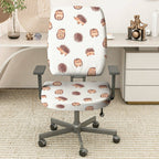 2-Piece Hedgehog Animal Pattern Cute Fun Whimsical  Computer Chair Cover Set, Seat and Backrest