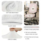 2-Piece Cute Dog Heart Pink Cozy Fun  Computer Chair Cover Set, Seat and Backrest