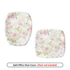 2-Piece Floral Pastel Botanical Spring Garden Nature  Computer Chair Cover Set, Seat and Backrest
