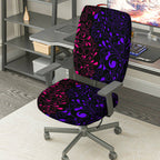 2-Piece Abstract Floral Swirl Pattern Black Purple Pink  Computer Chair Cover Set, Seat and Backrest