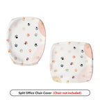 2-Piece Cat Paw Pattern  Computer Chair Cover Set, Seat and Backrest