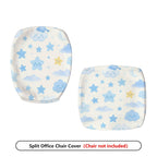 2-Piece Cute Sky Star Cloud Moon  Computer Chair Cover Set, Seat and Backrest