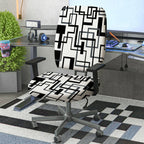 2-Piece Abstract Geometric Art Modern Stylish  Computer Chair Cover Set, Seat and Backrest