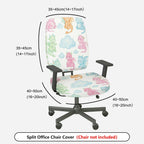 2-Piece Cute Dragon Cloud Colorful  Computer Chair Cover Set, Seat and Backrest