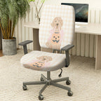 2-Piece Dog Halloween Pumpkin Cute Fun Holiday  Computer Chair Cover Set, Seat and Backrest