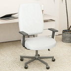 2-Piece Modern Minimalist Stylish White Elegant  Computer Chair Cover Set, Seat and Backrest