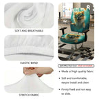 2-Piece Dog Underwater Fun Art Cute  Computer Chair Cover Set, Seat and Backrest