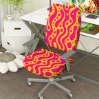 2-Piece Abstract Modern Colorful Vibrant Artistic  Computer Chair Cover Set, Seat and Backrest