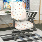 2-Piece Cat Paw Pattern  Computer Chair Cover Set, Seat and Backrest