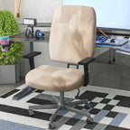 2-Piece Abstract Modern Neutral Beige Swirl  Computer Chair Cover Set, Seat and Backrest