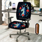 2-Piece Unicorn Fantasy Cute Decorative Colorful  Computer Chair Cover Set, Seat and Backrest
