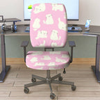 2-Piece Pink Cat Pattern Cute Decorative  Computer Chair Cover Set, Seat and Backrest