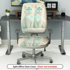 2-Piece Mystic Cat Elegant Pattern Fantasy Animal Unique Design Stylish  Computer Chair Cover Set, Seat and Backrest