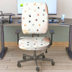 2-Piece Cat Paw Pattern  Computer Chair Cover Set, Seat and Backrest