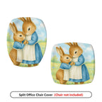 2-Piece Cute Animal Artistic Decorative Easter  Computer Chair Cover Set, Seat and Backrest