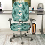 2-Piece Christmas Snowman Pine Tree Snowflake Holiday Winter  Computer Chair Cover Set, Seat and Backrest