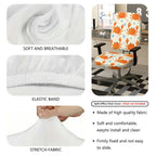 2-Piece Cute Crab Pattern  Computer Chair Cover Set, Seat and Backrest