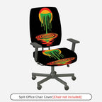 2-Piece Abstract Colorful Dripping Artistic Pattern Creative  Computer Chair Cover Set, Seat and Backrest