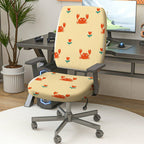 2-Piece Crab Flower Pattern Cute  Computer Chair Cover Set, Seat and Backrest